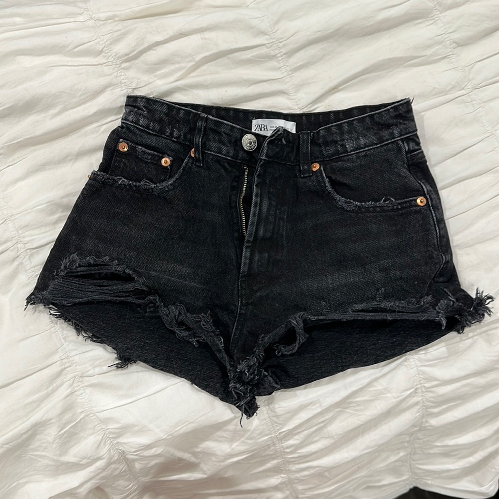 Zara Black Denim Shorts
